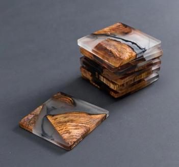 Epoxy Resin Coasters, Modern Coasters, Rustic Coasters, Wood Epoxy, Unique Coasters, Clear Epoxy Resin, Resin Furniture, Epoxy Resin Wood, Handmade Coasters