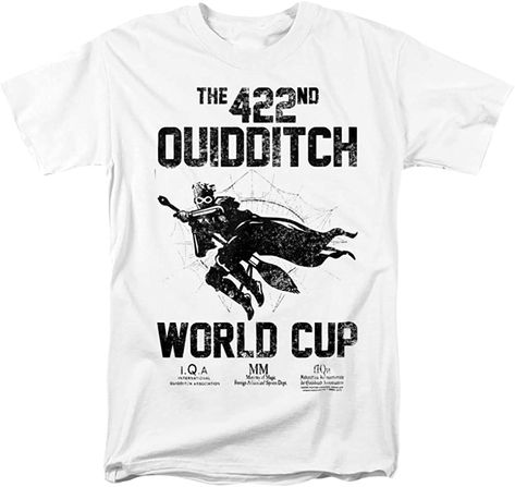 Amazon.com: Popfunk Harry Potter Quidditch World Cup T Shirt & Stickers (X-Large) Silver : Clothing, Shoes & Jewelry Quidditch World Cup, Silver Clothing, Harry Potter Shirt, Harry Potter Quidditch, Disney 2024, Harry Potter Shirts, Harry Potter World, Mens Long Sleeve Tee, Laid Back Style