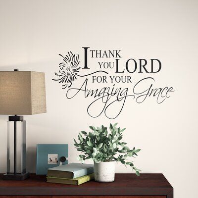 Red Barrel Studio Steen I Thank You Lord Wall Decal Color: Black Vinyl Wall Art Ideas, Hobby Lobby Wall Decor Ideas Living Room, Church Entryway Decor, Church Foyer Ideas Lobbies, Bee Sketch, Christian Wall Decals, Church Foyer, Scripture Wall Decal, Wall Decals Living Room