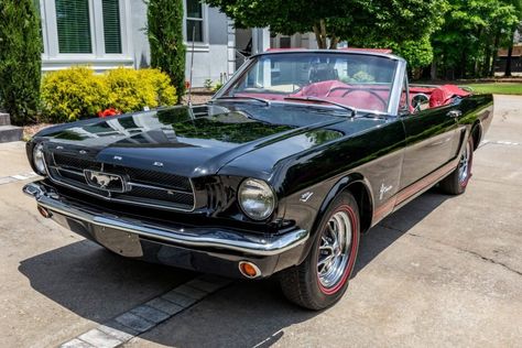 1965 Ford Mustang Convertible (Raven Black, 289ci V8, 3-speed auto) 1965 Mustang Convertible, 1965 Ford Mustang Convertible, Black Mustang, 65 Mustang, Vintage Mustang, 1965 Ford Mustang, 1965 Mustang, Ford Mustang Convertible, Mustang Convertible