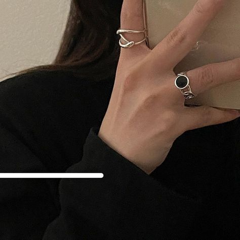 Simple open ring Tomboy Accessories, Aesthetic Tomboy, Tomboy Fits, Women's Jewelry Sets, Simple Lighting, Earrings Women, Bracelets Jewelry, Rings Necklaces, Open Ring