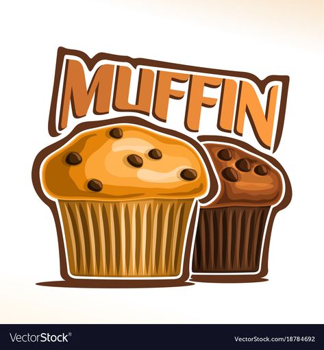 Logo for muffin Royalty Free Vector Image - VectorStock Muffin Illustration Art, Choclate Chip Muffins, Muffin Illustration, Muffin Clipart, Muffin Pictures, Muffin Cartoon, Stickers Food, Banana Nut Muffins, Food Doodles