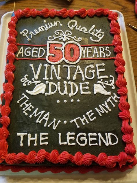 Vintage 50 year birthday cake. Funny 50th Birthday Cakes For Men, 50 Year Birthday Cake, 50 Years Birthday Cake, 50 Year Birthday, Funny 50th Birthday Cakes, 50th Birthday Cakes For Men, 50 Years Birthday, Men's Birthday, 50 Year Old Men