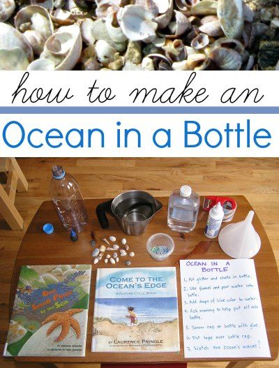 Beach Theme Science Experiments, Ocean In A Bottle Craft, Ocean Activity For Kids, Beach Science Activities Preschool, Beach Science Experiments, Ocean Tides Activity, Ocean Stem Activities, Beach Science, Science Experiments At Home