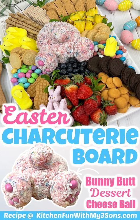 Easter Bunny Desserts, Easter Charcuterie Board, Easter Strawberry, Bunny Desserts, Dessert Cheese Ball, Easter Charcuterie, Candied Pineapple, Easter Party Food, Easter Snacks