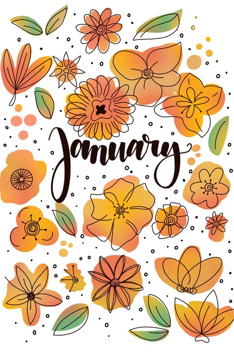 January Aesthetic Month, Months Wallpaper, Sticky Notes Book, Bullet Journal Month, Bulletin Journal Ideas, Art Journal Therapy, Bullet Journal Notebook, Scrapbook Stickers Printable, Bullet Journal Design Ideas