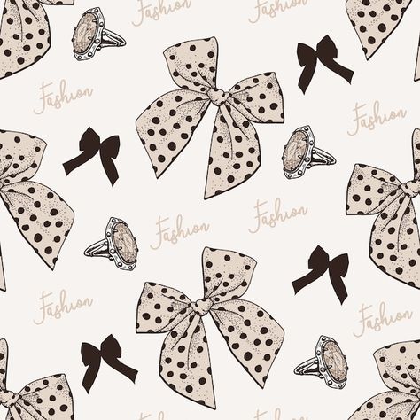 Hand drawn seamless pattern with bow.cdr | Premium Vector #Freepik #vector #vintage-sketch #hand-pattern #gift-pattern #fashion-pattern Ribbon Pattern Design, Lace Bow Tattoos, Bow Illustration, Bow Tattoo Designs, Bow Drawing, Painted Handbag, Ribbon Pattern, Balloon Illustration, Seni Vintage