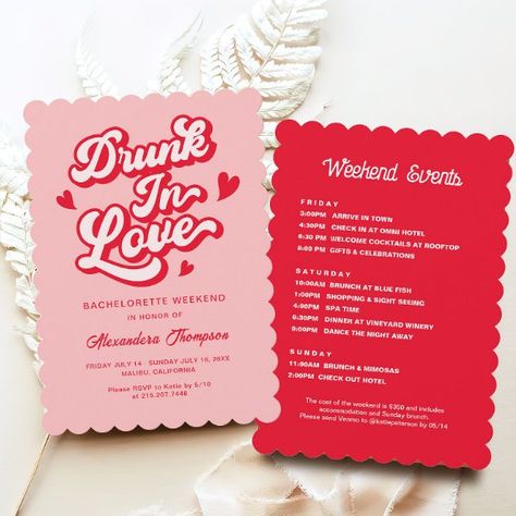 Drunk in love Pink bachelorette party Invitation Red And Pink Bachelorette, Bachelorette Party Beach Theme, Love Bachelorette Party, Drunk In Love Bachelorette, Bachelorette Party Theme, Las Vegas Bachelorette Party, Pink Bachelorette Party, Cowgirl Bachelorette Parties, Las Vegas Bachelorette