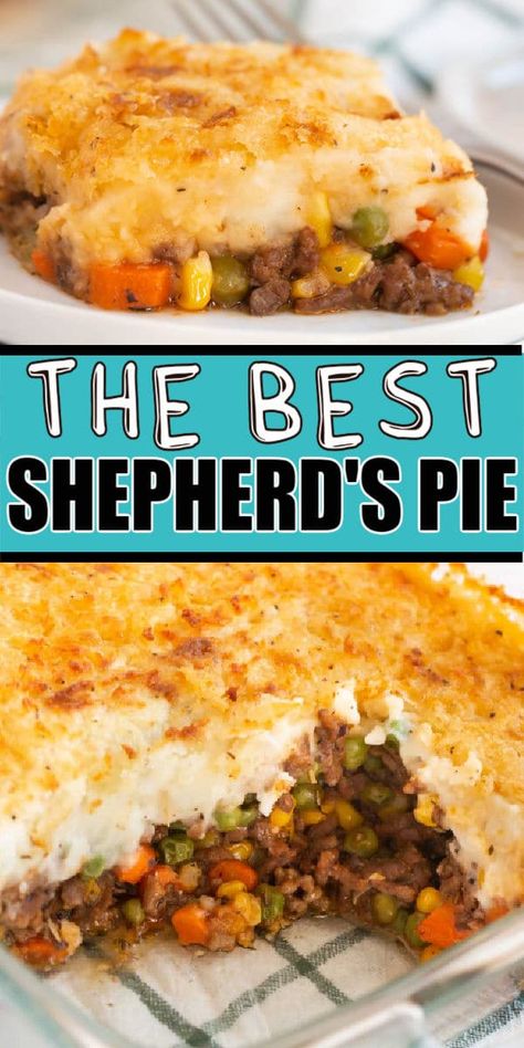 Best Shepherds Pie Recipe, Easy Shepherds Pie, Cube Steak Recipes, Homemade Mashed Potatoes, Shepherds Pie Recipe, Ground Beef Recipes Healthy, Beef Casserole Recipes, Crockpot Recipes Beef, Cottage Pie