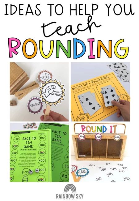 Rounding Numbers Activities, Rounding Lesson, Rounding Games, Rounding Activities, Teaching Rounding, Rounding Numbers, Hundreds And Thousands, Differentiation Math, Math Crafts