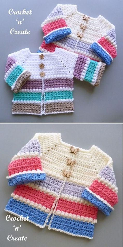 Crochet Baby Shrug, Crochet Baby Cardigan Free Pattern, Cute And Easy Crochet, Baby Cardigan Pattern Crochet, Diy Crochet Sweater, Cardigan Free Pattern, Toddler Crochet, Crochet Baby Sweater Pattern, Crochet Baby Jacket