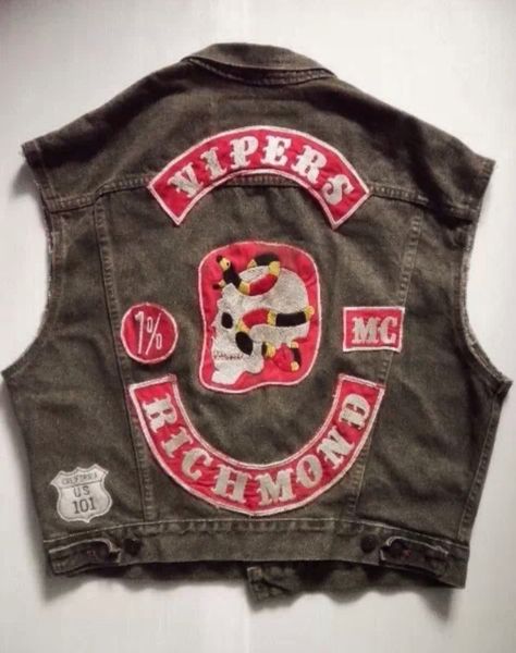 Vipers Motorcycle Gang Jacket Vest Biker Gang Jacket, Gang Jacket, Moto Harley Davidson, Bike Gang, Motorcycle Gang, Biker Clubs, Biker Aesthetic, Biker Gang, Motorcycle Club