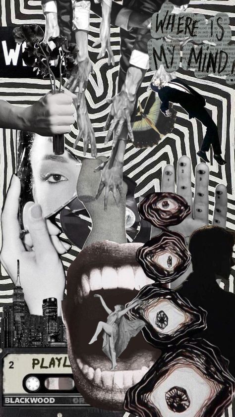 Chaos #chaos #messyshuffle #blackandwhite Brain Painting, Narrative Photography, Collage Techniques, Graphic Tshirt Design, Glitch Art, A Level Art, Weird Art, Art Styles, Art Journal Inspiration