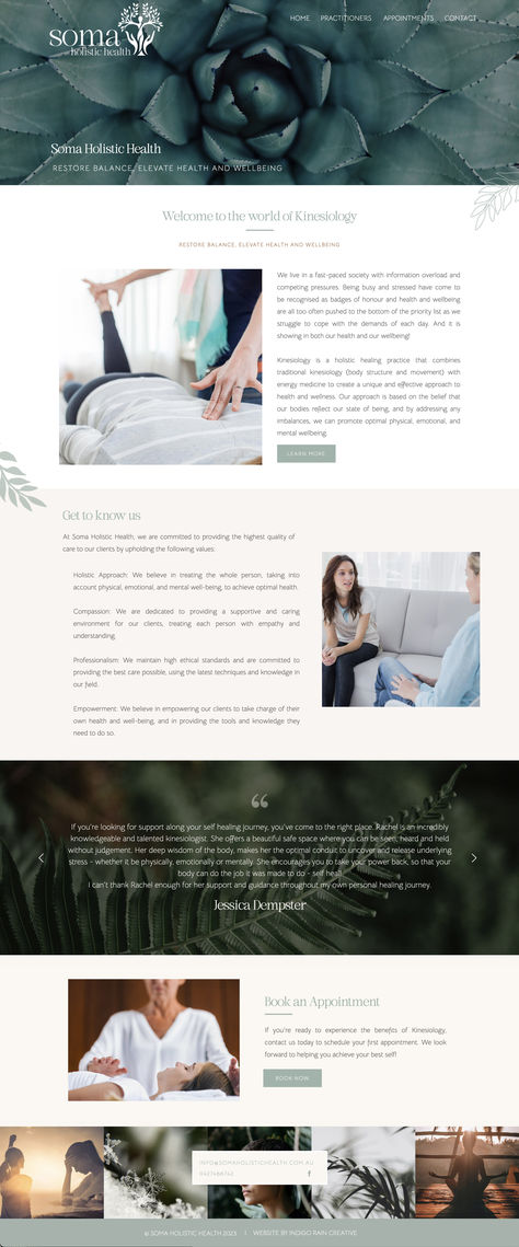 Custom Showit website created for Brisbane based kinesiologist Soma Holistic Health. Get in touch with me today to get started on your dream website. 

https://indigoraincreative.com.au/ Holistic Health Website Design, Holistic Website Design, Health Website Design, Therapy Website Design, Health Website, Therapy Website, Freelance Web Design, Web Platform, Holistic Therapies