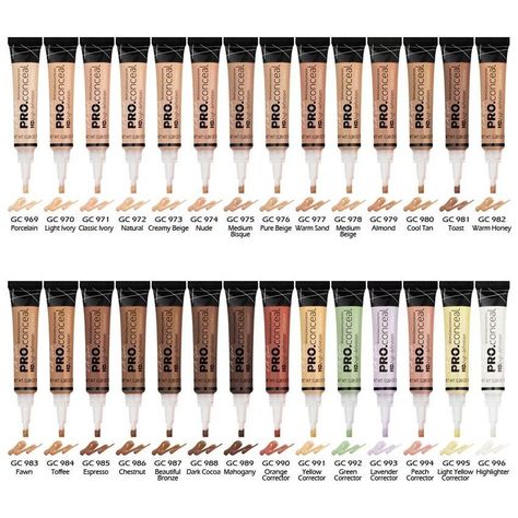 How To Choose Concealer, La Pro Concealer, La Girl Concealer, Makeup Collage, La Girl Pro Concealer, Skin Tone Makeup, Pro Concealer, Complete Makeup, Makeup Order