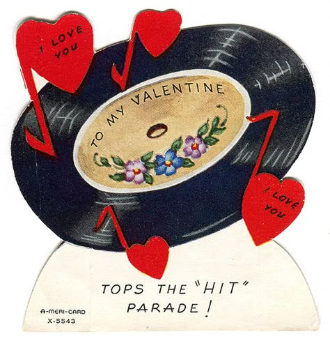 vintage valentine vinyl record Valentine Music, To My Valentine, Valentine Vintage, Vintage Valentine Cards, Homemade Valentines, My Funny Valentine, Retro Valentines, Vintage Valentine, Valentines School