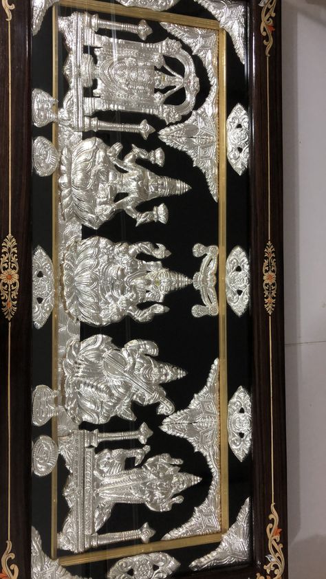 Silver God Idols For Pooja Room, Silver Photo Frames Of God, Silver God Photos For Pooja Room, God Photo Frames For Pooja Room, Pooja Unit, Silver Articles, Durga Mantra, 2bhk House Plan, Altar Design