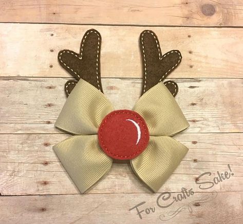 Elf Hair, Red Nose Reindeer, Christmas Hair Accessories, Bows Diy Ribbon, Ribbon Sculpture, Christmas Hair Bows, Bow Headband Hairstyles, Handmade Hair Bows, Ribbon Art