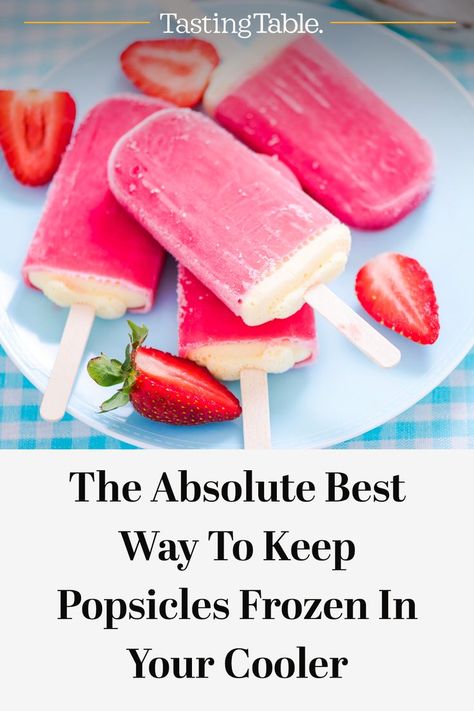 Whether it's a box of your favorite store-bought popsicles or a batch of flavorful homemade ice pops, packing these sweetly refreshing goodies is essential. However, keeping them frozen can be a bit of a challenge in the absence of a freezer. #Popsicles #FoodHacks Pool Snacks, Homemade Ice Pops, Freeze Pops, Frozen Snack, Homemade Popsicles, Tasting Table, Ice Pops, Homemade Ice, Frozen Food