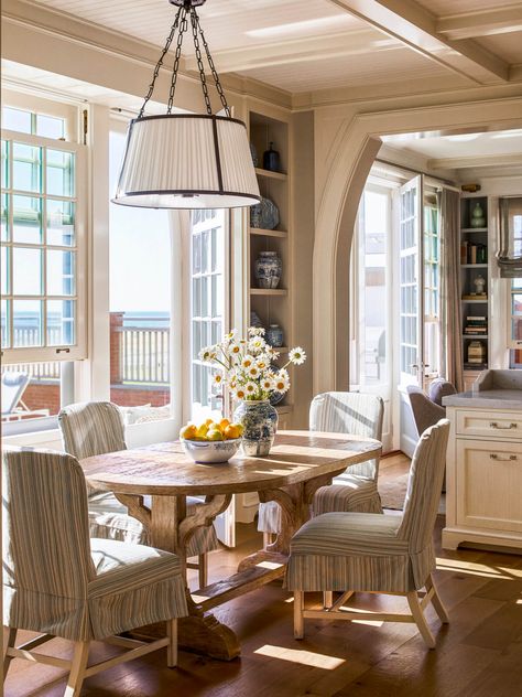 Second Floor Balcony, Beach House Tour, Mud Room Entry, Dreamy Beach, Warm Kitchen, Beadboard Ceiling, Morning Room, Chimney Breast, Beach Beauty