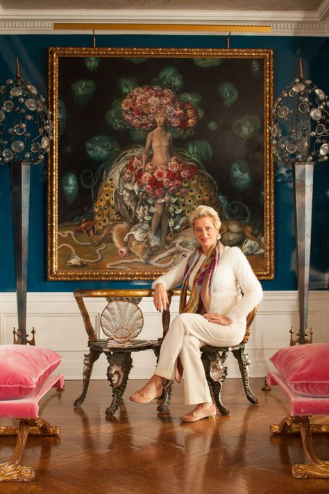 Tour Dorinda Medley’s Tudor-Style Berkshires Estate | Architectural Digest Aesthetic Dark Flowers, Bohemian Gothic Decor, Modern Gothic Home Decor, Modern Gothic Home, Dorinda Medley, Real Housewives Of New York, Fishing Room, Japanese Screen, Surprise Wedding