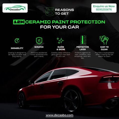 ✨ Elevate Your Ride with Ceramic Perfection! Tired of worrying about your car's shine? Say goodbye to environmental damage and annoying scratches! Our Ceramic Coating is here to save the day! 🌟 Benefits: 🌈 Shields against harsh elements 🛡️ Guards from accidental scratches 🆕 Transforms your car's appearance Revitalize your vehicle's charm and keep it looking flawless for longer! 😍✨ #CeramicCoating #CarCareSolutions #ProtectYourRide #ShineOnWheels #NewCarFeel #CeramicMagic #AutoDetailing Ceramic Coating For Cars Ads, Ceramic Coating For Cars, Car Ceramic Coating, Car Wash Posters, Dental Health Week, Car Advertising Design, Eco Car, Car Coating, Car Protection