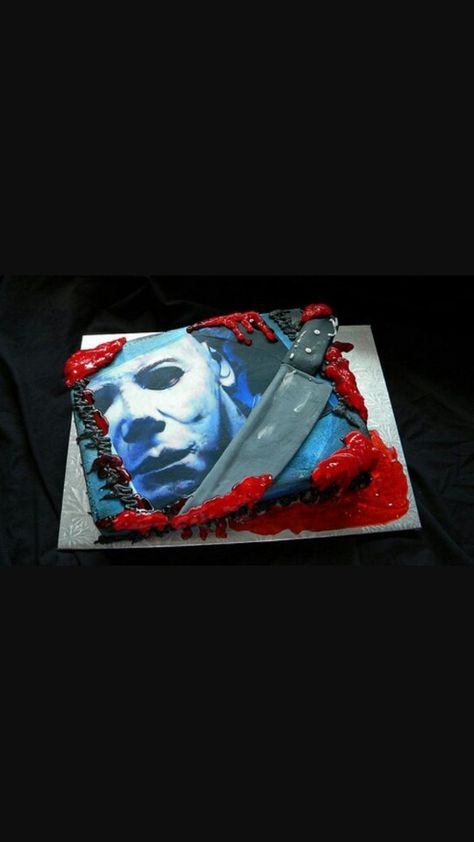 Horror Snacks, Blood Cake, Horror Cakes, Killer Crush, Horror Birthday, Film Theme, Halloween Eats, Horror Cake, Scary Cakes