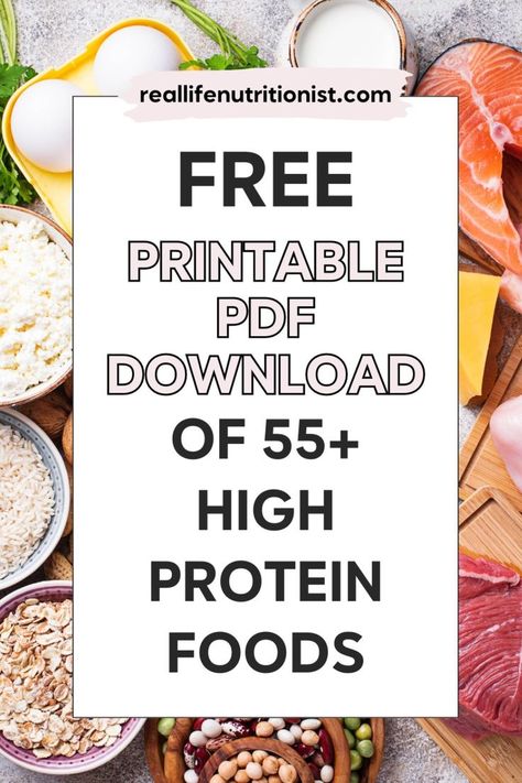 Check out this high protein foods list that's healthy and comes with calories to help you build muscle. This printable guide includes tips on how to eat more protein and features a variety of high protein foods. Use our high protein list of foods to find foods with protein that have lots of protein. These are the best ideas for boosting your protein intake. Protein List Of Foods, High Protein List, Foods With Protein, Protein List, Protein Guide, High Protein Foods List, Protein Foods List, Eat More Protein, High Protein Recipes Dinner