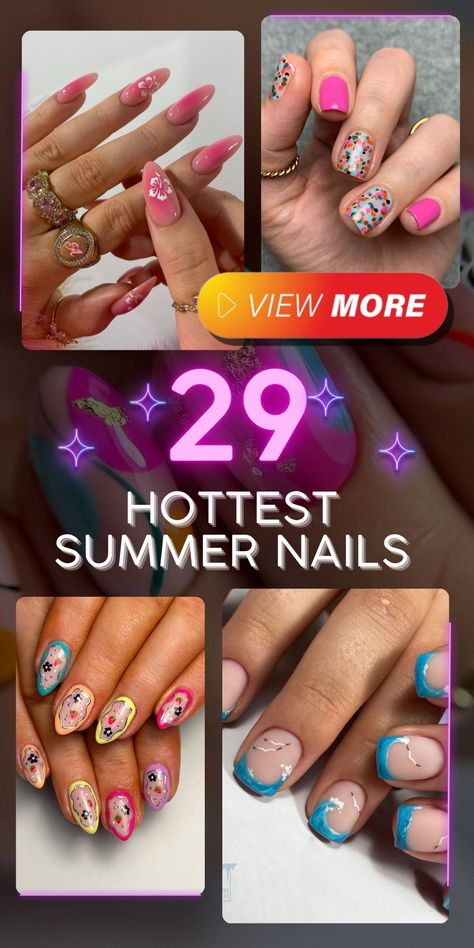 Experience the hottest summer nails that are perfect for adding a touch of fun to your vacation style. With bold colors and trendy designs, these nails will make a statement wherever you go. Get inspired by beach vacations and Hawaiian vibes with vibrant art designs and chic French tips. Embrace the latest trends and shapes for summer 2024 with colorful and vibrant nail art ideas. Whether you prefer short or long nails, there's a design that will elevate your summer look. Hawaiian Nail Art, Hottest Summer Nails, Hawaiian Nails, Simple Summer Nails, Nail Base Coat, 2024 Nails, Short Gel Nails, Red Polish, London Nails