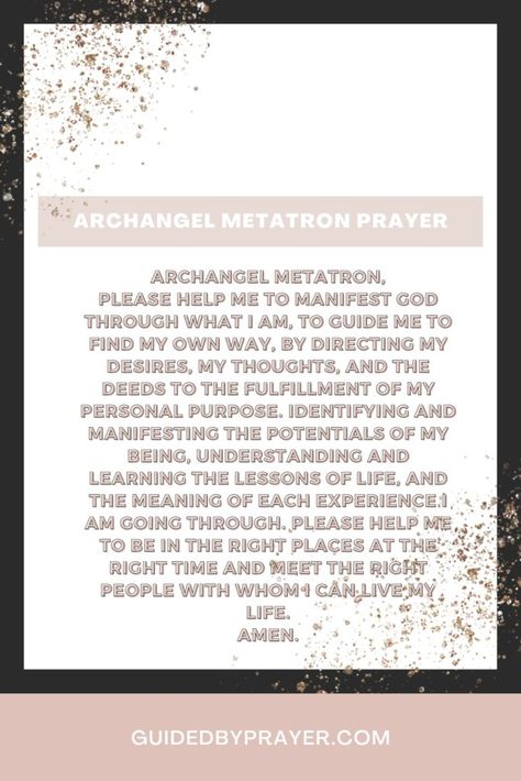 Archangel Metatron Prayer – Guided by Prayer Chakra Health, Archangel Metatron, Spiritual Transformation, Personal Growth, Life Lessons, Meant To Be, Spirituality, Angel