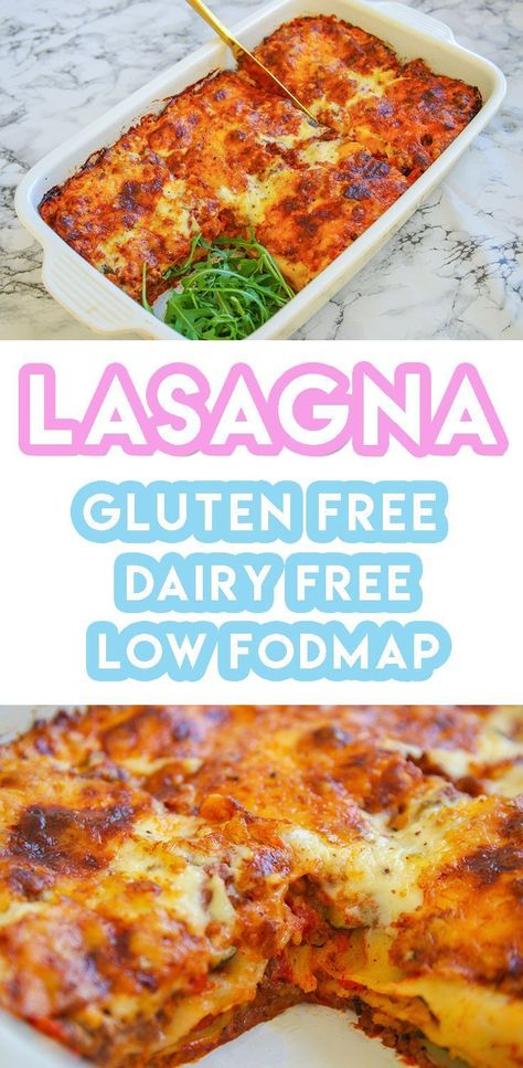 Dairy Free Lasagna Recipe, Lasagna Gluten Free, Gluten Free Lasagna Recipe, Dairy Free Lasagna, Low Fodmap Recipe, Fodmap Recipes Dinner, Low Fodmap Recipes Dinner, Low Fodmap Diet Recipes, Dairy Free Recipes Dinner