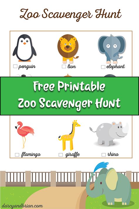 Grab this free printable zoo scavenger hunt for kids! Great activity to do while spending a day at the zoo with your family or on a field trip with a group of students. There are pictures of animals plus text making it ideal for preschoolers, kindergartners, and older kids too.  via @darcyz Zoo Animals Printables Free, Zoo Scavenger Hunt Printable, Scavenger Hunt With Pictures, Zoo Scavenger Hunt, Zoo Trip, Zoo Activities, Scavenger Hunt Printable, Preschool Alphabet, Abc Activities