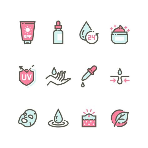 Skin Care Art Illustration, Skin Illustration Art, Skin Care Clipart, Skin Care Doodle, Skin Care Graphic Design, Skin Care Icon, Skincare Icon, Skin Icon, Cleaning Icons