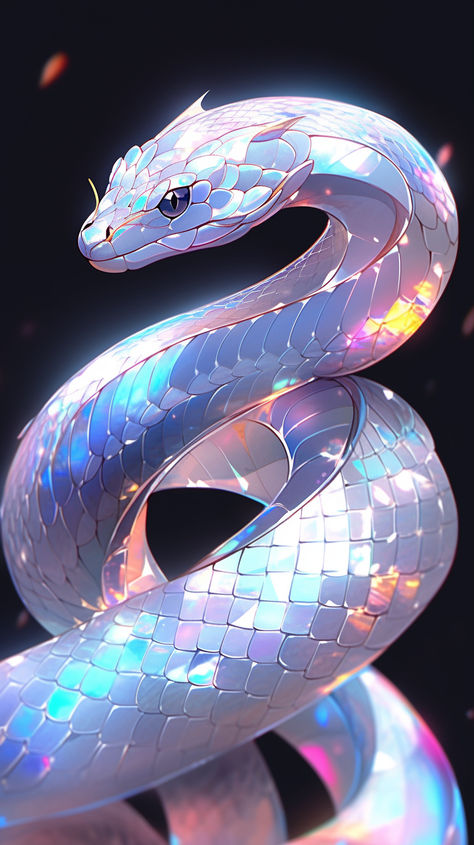 Anime Snake, Reincarnation Story, Snake Wallpaper, Images Kawaii, Snake Art, Creature Artwork, White Snake, Cute Fantasy Creatures, Fantasy Beasts