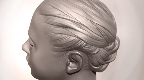 Speed-sculpting hair in ZBrush (timelapsed 3D) on Behance Zbrush Sculpts, Sculpting Hair, Balage Hair, Doterra Hair, Zbrush Hair, 3d Hair, Zbrush Models, Zbrush Character, Sculpting Tutorials