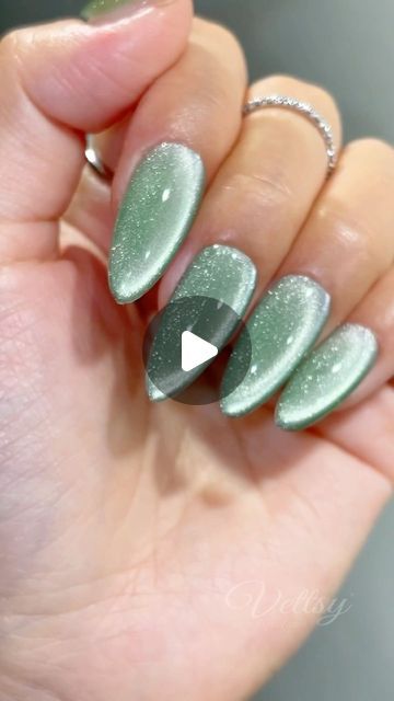 Vettsy on Instagram: "💅The elegant emerald green-Pastel Jelly Cat Eye-PJ04 Swatch🎨  👉 Shop the same nail supplies via my bio or visit vettsy.com  Follow @vettsystore & @vettsynails for more nail inspiration 🧚‍♀️  👭Tag friends who would like this👭  #vettsynails #nailsupply #nailsupplies #nailsathome #diynail #vettsycateye #pinknails #pinkcateye #cateyenails #glitternails #jellygreen #greennails #emeraldnails" Nail Green Pastel, Light Green Cat Eye Nails, Pastel Cat Eye Nails, Cat Eye Nails Green, Jelly Cat Eye Nails, Green Cat Eye Nails, Green Cat Eye, Emerald Nails, Jelly Cat