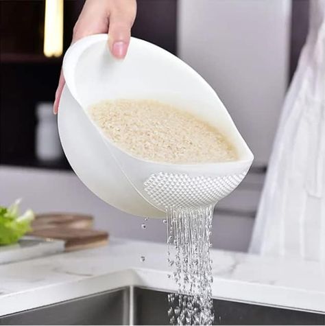 Kitchen Colander Bowl Combo Strainer for Rice, Pasta, Vegetables, Fruits (White) Kitchen Strainer, Eid Al-adha, Food Strainer, Washing Basket, Rv Parts And Accessories, Functional Kitchen, Tee Set, Eid Al Adha, Rice Bowls