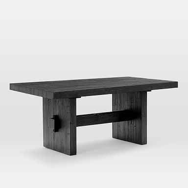 Emmerson®️️️️ Reclaimed Wood Dining Table (72") - Ink Black #furnitures #homedecor #home #TrendingNow #maison #mobilier #möbel #deco #inspiration #decoideas #lighting #ideesdeco #shoptheroom #Afflink 60 Inch Dining Table Rectangle, Emmerson Dining Table, West Elm Dining Table, Wood Rectangle Dining Table, Black West, Modern Contemporary Dining, Wood Dining Bench, Glass Round Dining Table, Reclaimed Wood Dining Table