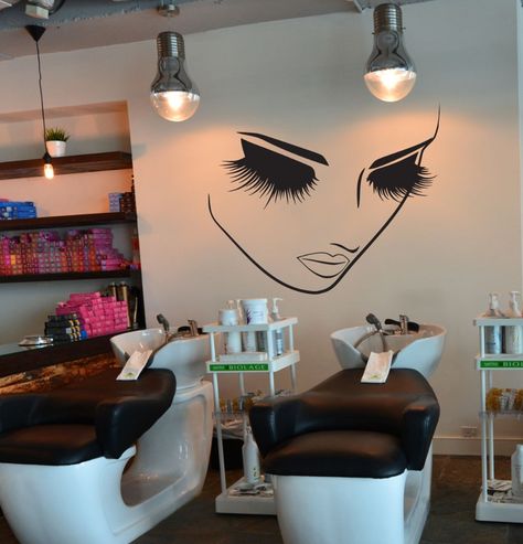 Salon Decals, Hair Salon Ideas, Salon Wall Art, Dream Salon, Hair Salon Interior, Hair Salon Decor, Salon Suites, Beauty Salon Interior, Lash Room