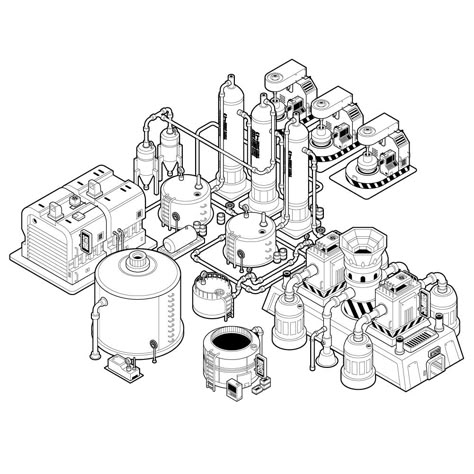 Behance 上的 Isometric Factory Sketch (2019) Isometric Factory, Factory Sketch, Isometric Illustration Design, Factory Drawing, Isometric Sketch, Factory Illustration, Data Center Design, Isometric Map, Isometric Drawing