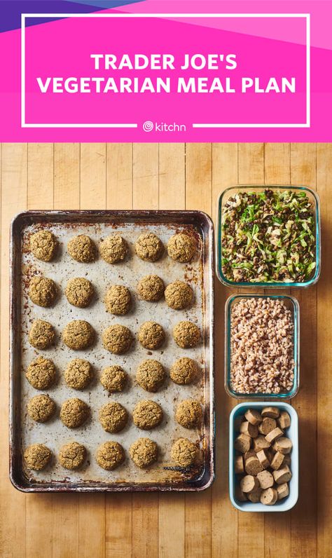 A Week of Vegetarian Meals from Trader Joe's | Kitchn Protein Veggie Meals, Trader Joes Vegetarian, Vegetarian Lunch Ideas, Dinner Ideas Vegetarian, Vegetarian High Protein, Meal Prep Plan, Easy Flatbread, Sweet Potato Gnocchi, Crispy Sweet Potato