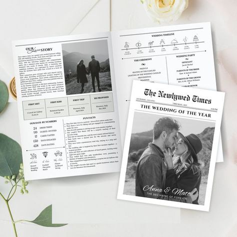 This item is unavailable - Etsy#Elegant #DIYWeddingInv #UniqueInvitations #WeddingInspo
#WeddingIdeas Wedding Day Newspaper, Newspaper Program Wedding, Diy Wedding Newspaper, Wedding Newspaper Ideas, Stationary Photography, Newspaper Wedding Invitations, Photobooth Idea, Newspaper Diy, Wedding Word Search