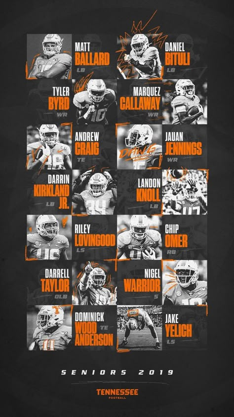 Sports Roster Graphics, Hall Of Fame Wall Design, Running Poster Design, Program Cover Design, Hall Of Fame Wall, Gym Brochure, Football Tshirt Designs, Sports Marketing Design, College Sports Graphics