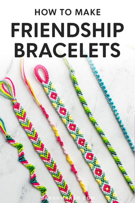 How To Make Diy Friendship Bracelets, Making Friendship Bracelets Tutorials, Bracelets Diy Pattern, Friendship Bracelet With Beads Diy, Friendship Anklets Diy, Easy Bracelet Designs, Friendship Necklaces Diy, Embroidery Floss Bracelets Tutorial Easy, How To Friendship Bracelets Tutorials