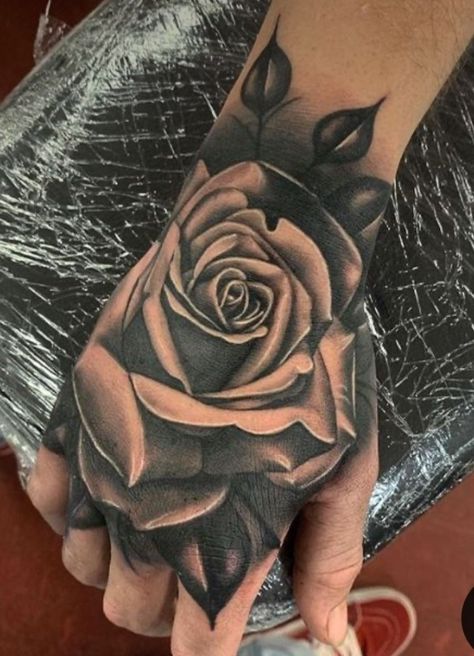 Hand Tattoo Cover Up, Rose Hand Tattoo, Rose Tattoo Sleeve, Pretty Hand Tattoos, Faith Tattoo, Half Sleeve Tattoos For Guys, Infinity Tattoos, Hand Tattoos For Women, Memorial Tattoo