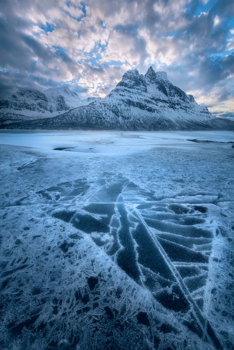 Shattering Frozen Lake in Evenes, Norway Icy Landscape, Frozen Lake, Norway, Frozen, Lake, Nature