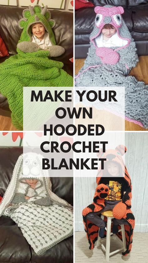 Hooded Blanket Crochet Pattern Free Adult, Crochet Hooded Blanket, Crochet Animal Blanket, Crochet Kids Blanket, Crochet Baby Blankets, Crochet Nursery Decor, Crochet Dinosaur Patterns, Patterns For Kids, Dinosaur Blanket