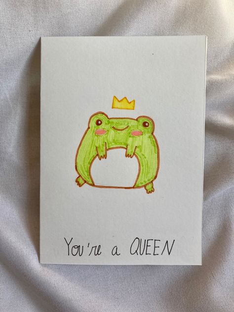 Frog Birthday Cards, Happy Birthday Frog, Aesthetic Cards, Cute Froggy, Frog Card, Frog Aesthetic, Vday Cards, Frog Drawing, Cards Art