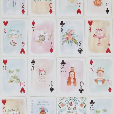 Watercolor Playing Cards, Wedding Playing Cards, Custom Playing Cards, Handmade Stuffed Toys, Custom Wedding Stationery, Cute Clipart, Bespoke Wedding, Custom Wedding Invitations, Florida Wedding