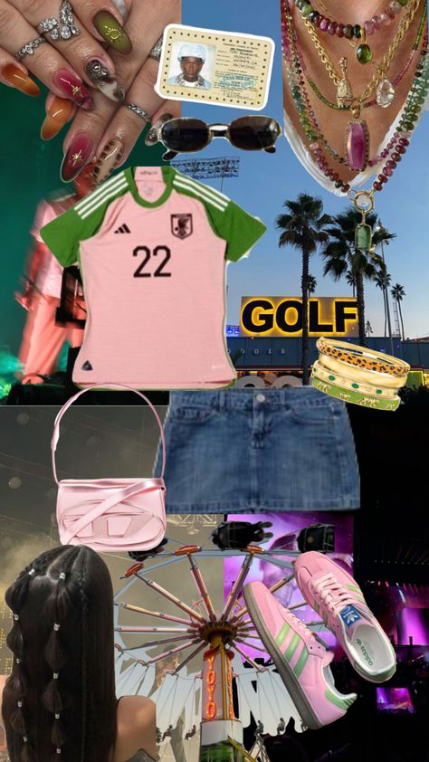 Camp Flog Gnaw 2024 outfit inspo #fashion #musicfestival #music #tylerthecreator #campfloggnaw Flog Gnaw Outfits, Tyler The Creator Outfits, Camp Flog Gnaw, Boating Outfit, Music Fest, Tyler The Creator, Fitness Inspo, Music Festival, Dress To Impress